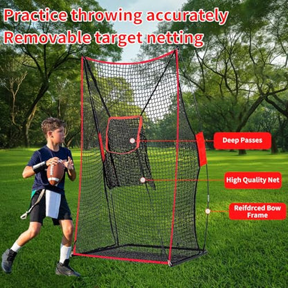 Football Kicking Net - Portable Practice Net with Target Zone for Backyard Punting Passing Snapping Accuracy - Sideline Training Tool for Improving Skills & Confidence for Adults Kids - style: 4×7