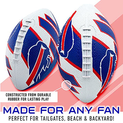 Franklin Sports NFL Team Footballs - Rubber Youth Mini Balls for All Teams - Kids 8.5" Football + Air Pump Sets - Official NFL Licensed - style: Buffalo Bills
