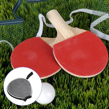 M METERXITY 2 Pack Ping Pong Paddle Cover - Table Tennis Racket Case Half Bag Apply to Storage Organize (Grey)