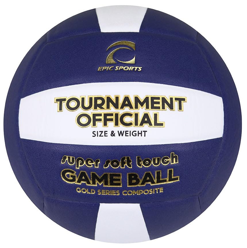 Epic Gold Series Tournament Official Game Volleyball (24-Colors Available) - color: NAVY/WHITE