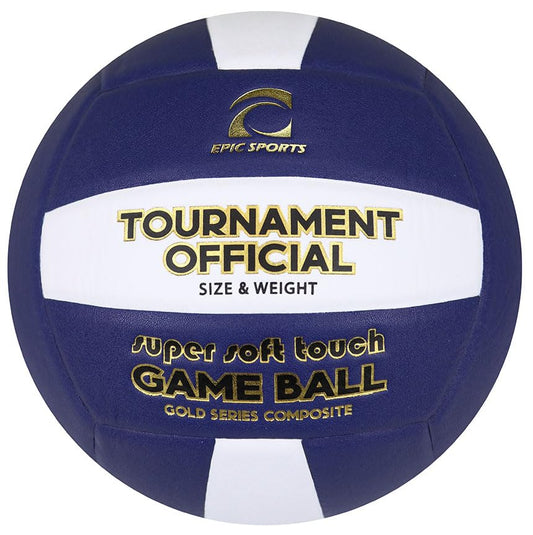 Epic Gold Series Tournament Official Game Volleyball (24-Colors Available) - color: NAVY/WHITE