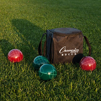 Champion Sports Outdoor Game Sets – Volleyball, Badminton, Tetherball, Bocce & Croquet - style: Bocce Ball