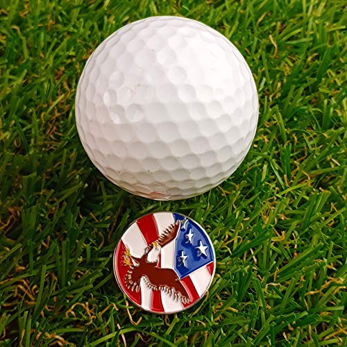 Golf Ball Markers with Hat Clips Value Sets for Men Women Golfer, Removable Attaches Easily to Golf Cap Premium Gifts - color: fly flag
