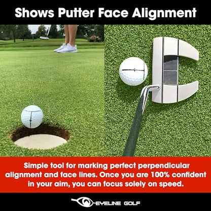 EyeLine Golf Impact Ball Liner 3-Pack with Marker - Easy Ball Marking Stencil for Accurate Putter Face & Target Line, USGA Legal, Precision Putting Alignment Tool Used by Tour Players