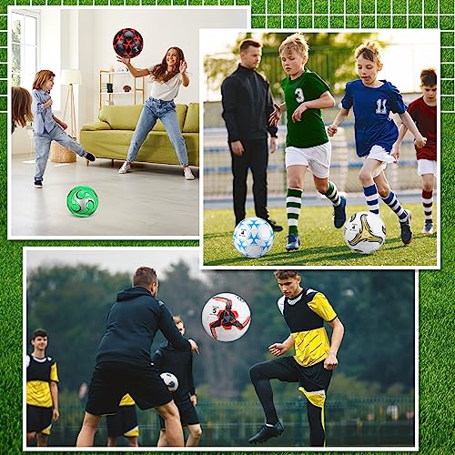 Deekin 6 Pcs Soccer Ball Bulk with Pump Needle Size 5/4/3 Deflated Official Soccer Ball for Indoor Outdoor Sport Training Practice Accessories for Child Teen Adult Game Training - size: Size 4