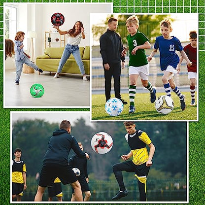 Deekin 6 Pcs Soccer Ball Bulk with Pump Needle Size 5/4/3 Deflated Official Soccer Ball for Indoor Outdoor Sport Training Practice Accessories for Child Teen Adult Game Training - size: Size 4