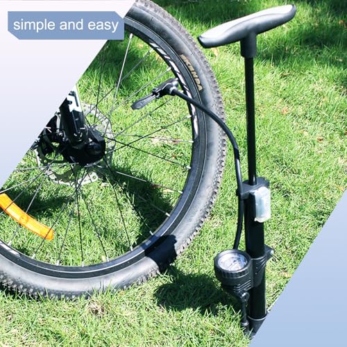 Bike Floor Pump, Bicycle Pump with Dual Presta & Schrader Valve Head, High Pressure Bicycle Tire Inflator, Portable Hand Air Pump for Road & Mountain Bikes, Strollers and Balls - style: Portable With Gauge