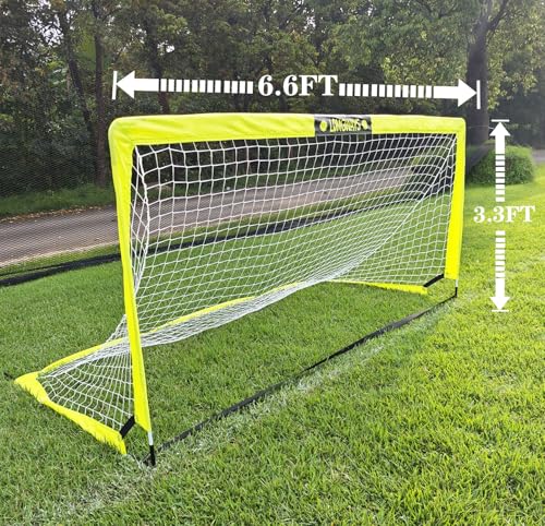 LOMGWAYS Soccer Goal – Foldable Frame Net for Kids + Youth – Indoor + Outdoor Soccer Goal with Carry Bag – Easy Set up – Multiple Sizes for Practice & Games