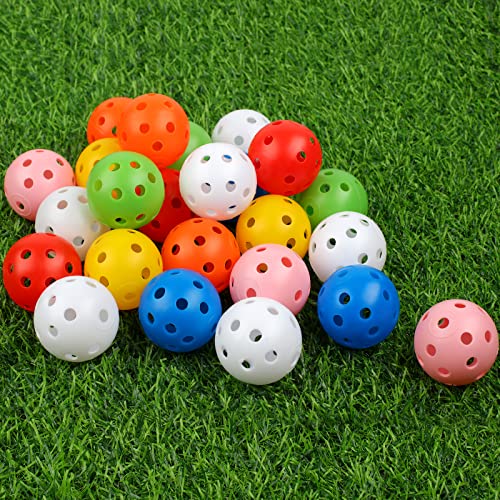 Joyberg Practice Golf Balls 24 Pack, 42mm Plastic Golf Balls, Practice Golf Balls for Backyard, Training Golf Balls for Swing Practice - color: Multicolor