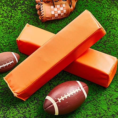 Deekin 8 Pcs Football End Zone Pylons Anchorless Pylon Markers Sand Weighted, Regulation 18" x 4" x 4", Orange