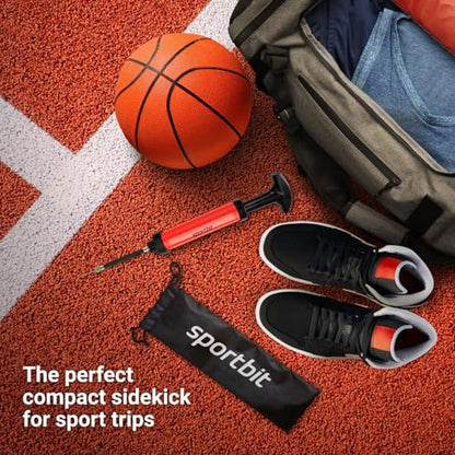 SPORTBIT Ball Pump for Sports Balls - Push & Pull Inflating System - Hand Pump for All Exercise Balls - Volleyball Pump, Basketball Inflator, Football & Soccer Ball Air Pump