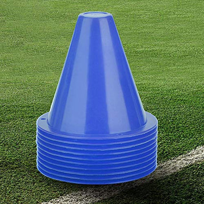 Alomejor Soccer Cones,10pcs Blue Agility Training Football Training Cones Durable for Youth Coaches Team Drills Field Practice Speed Exercises
