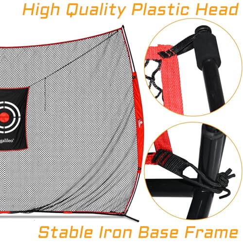 Gagalileo Golf Hitting Net with Target：Professional Heavy Duty Practice Net for Driver Swing Training Backyard Garage - size: 7x8ft