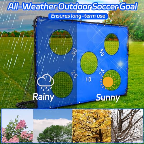 Simgoing 2 in 1 Soccer Goal Portable for Backyard Soccer Training Net Detachable Metal Target Goal Net with Ground Nails for Indoor Outdoor Sports