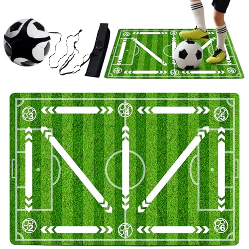 Soccer training mat,Soccer training equipment accessories for All Ages to Improve Speed Strength Agility and Coordination,Anti-Slip/Silent Mat