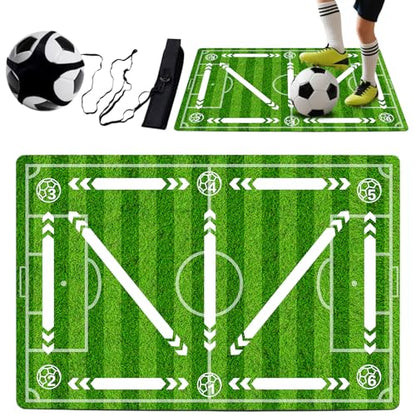 Soccer training mat,Soccer training equipment accessories for All Ages to Improve Speed Strength Agility and Coordination,Anti-Slip/Silent Mat