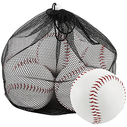 Tebery 6 Pack Sports Practice Softballs, 12-Inch Official Size and Weight Slowpitch Softball, Unmarked & Leather Covered Training Ball for Games, Practice and Training