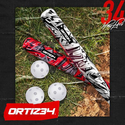 Ortiz34 Bat & Ball Set - Graffiti Plastic Bat & Ball Homerun Set- David Ortiz Backyard Baseball Set for Youth, Kids, Teenagers, Adults (Bat & Ball Set, Blue) - color: Red, style: Bat & Ball Set