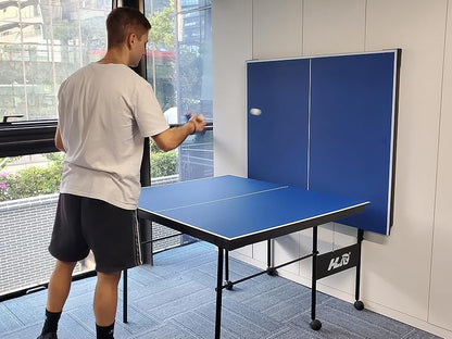 7FT Foldable Ping Pong Table with Playback Mode for Solo & 2-Player Games - Indoor Tennis Table Set Includes Net, 2 Paddles & 2 Balls for Professional Practice Training for Adults/Teens