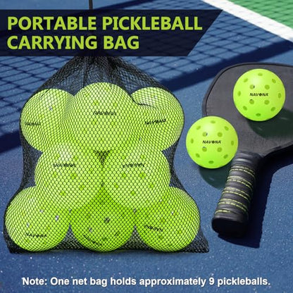 Navona 40 Pack Premium 26-Holes Orange Indoor Pickleball Balls, Meet USAPA Official Requirement, Perfectly Balanced, High Bounce True Flight, Durable Indoor Pickleball Set