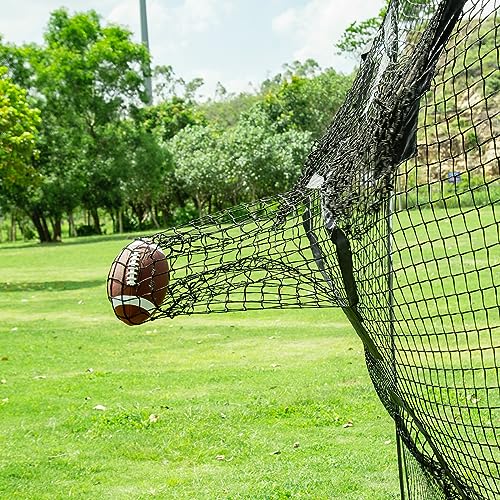 BaseGoal Football Nets for Throwing,Football Target,Quarterback Training Equipment with 5 Target Pockets for Improving Football Accuracy Throwing-8 x 8 ft or 7 x 7 ft Nets - color: 8 x 8 Ft Black + Ball