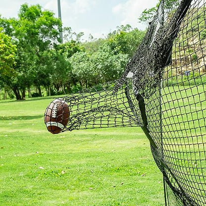 BaseGoal Football Nets for Throwing,Football Target,Quarterback Training Equipment with 5 Target Pockets for Improving Football Accuracy Throwing-8 x 8 ft or 7 x 7 ft Nets - color: 7 x 7 Ft Black + Ball