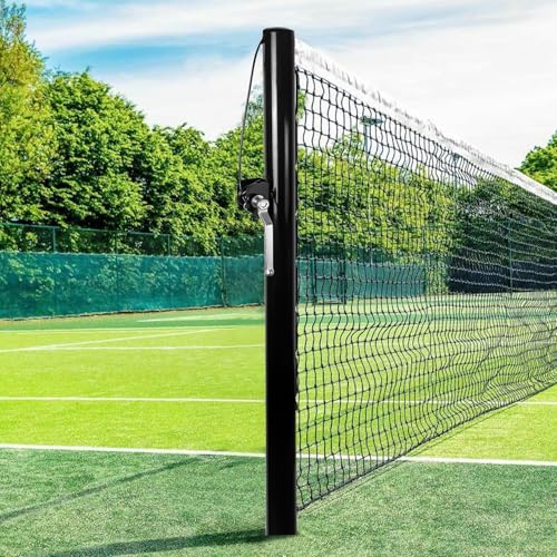 Aoneky Pickleball Post with Ground Sleeves - color: Black, style: Round