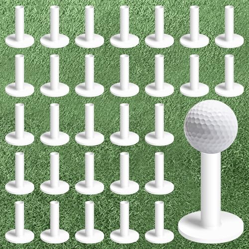 Amy Sport Golf Rubber Tees Value 30 Pack 1.5" 2.25" 2.75" 3" 3.13" Same Size, Durable & Hold Ball Well in White for Indoor Outdoor Practice Mat for Men Women - color: Off White-30 Pack (3")