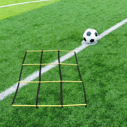 PRETYZOOM Agility Ladder Soccer Training Equipment Yellow Foldable Soft Ladder for Football Speed and Footwork Drills for Athlete Conditioning