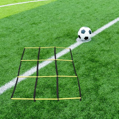 PRETYZOOM Agility Ladder Soccer Training Equipment Yellow Foldable Soft Ladder for Football Speed and Footwork Drills for Athlete Conditioning