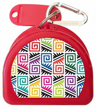 Mouth Guard, Retainer, Mouthguard Case - Tribal - color: Red