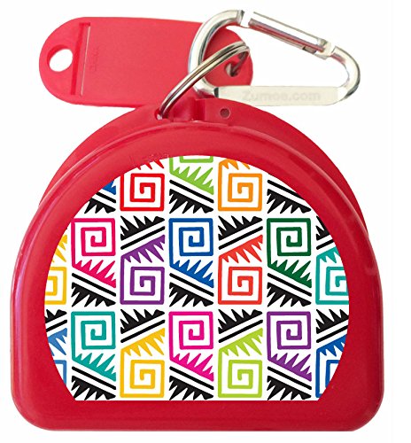 Mouth Guard, Retainer, Mouthguard Case - Tribal - color: Red