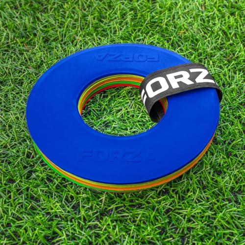FORZA Flat Disc Ring Markers | Durable PVC Training Markers for Sports, Agility Drills & Skill Development - Pack of 10 - color: Multi