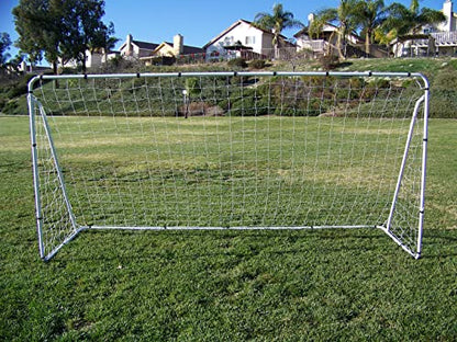 12 x 6 Ft. Powder Coated Galvanized Steel Soccer Goal w/Net. 12x6 Foot AYSO Regulation Size Portable Training Aid. Ultimate Backyard Goal, All Weather, One Year Warranty. New - color: White, size: 12x6 w/Extra Net