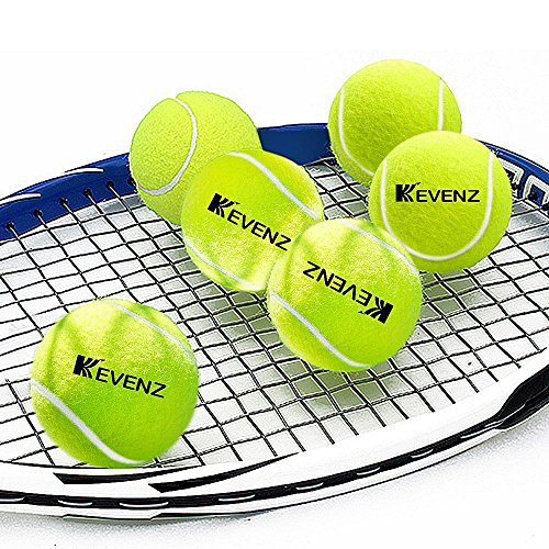 KEVENZ 12/24-Pack Standard Pressure Training Tennis Balls, Highly Elasticity, More Durable, Good for Beginner Training Ball