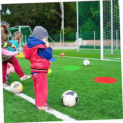 balacoo 4pcs Reusable Football Training Markers Round Markers Red Yellow for Soccer Drills Agility Training and Sports Activities
