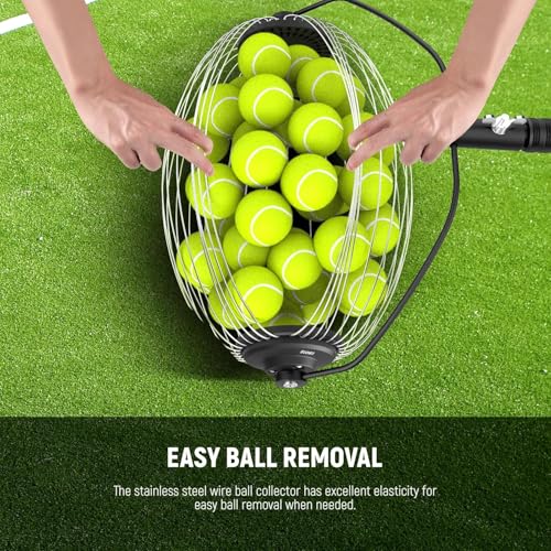NEEWER Tennis Ball Pickleball Collector Roller, No Bending Over Quick Rolling Picker for Up to 40 Tennis Balls