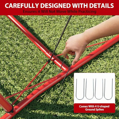 2-in-1 Soccer Rebounder Net 6'x4.7' & 6'x16, Soccer Bounce Back Net Quick Setup for Outdoor Soccer Practice Team & Solo Volley Passing Training