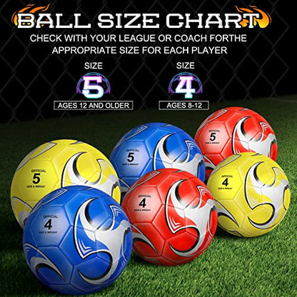 Lenwen 12 Pcs Soccer Balls with Pump Bulk Official Size 5 4 3 Kids Teens Adult Indoor Outdoor Sports Soccer Gift for Play Training Gift Party Back to School - size: Size 4, style: Classic Style
