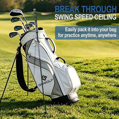Gowolf Golf Swing Trainer with Adjustable Weights (35g & 50g) - Carbon Fiber Golf Training Aid for Speed, Driving Distance & Tempo, Ideal Warm-Up & Strength Golf Accessories for Men & Women