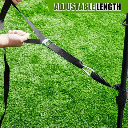 2 Pcs Soccer Goal Net Support Straps Heavy Duty Nylon Straps with Strap Loops for 24 ft Goal, Prevent Net Sagging, Easy Setup for Training, Games, Backyard Use