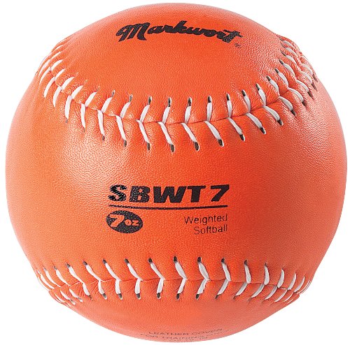 Markwort Weighted 12-Inch Softballs-Leather Cover - color: Orange