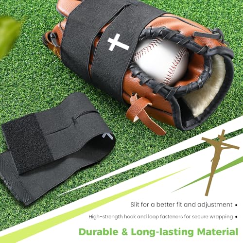 Simgoing Christian Cross Softball Glove Wrap with Bible Verse Speeds Up Break in Process Baseball & Softball Elastic Mitt Glove Strap Band Keep Pocket Formed Ideal for Players of All Ages - style: Cross Style