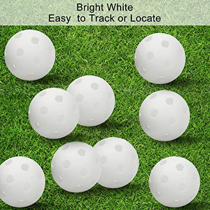 Adwikoso 100 Pack Plastic Golf Training Balls with 2 Golf Ball Tees– Airflow Hollow Golf Balls for Indoor Putting Green, Backyard Outdoor Practice Equipment