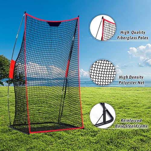 Football Kicking Cage & Practice Net - Portable Target System for Quarterback Passing Drills, Backyard Training Aid with Carry Bag - size: 4X7FT