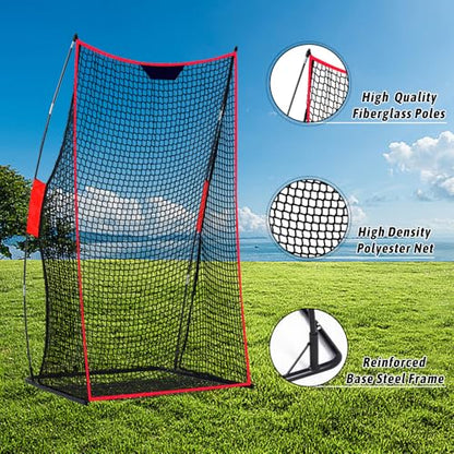 Football Kicking Cage & Practice Net - Portable Target System for Quarterback Passing Drills, Backyard Training Aid with Carry Bag - size: 4X7FT