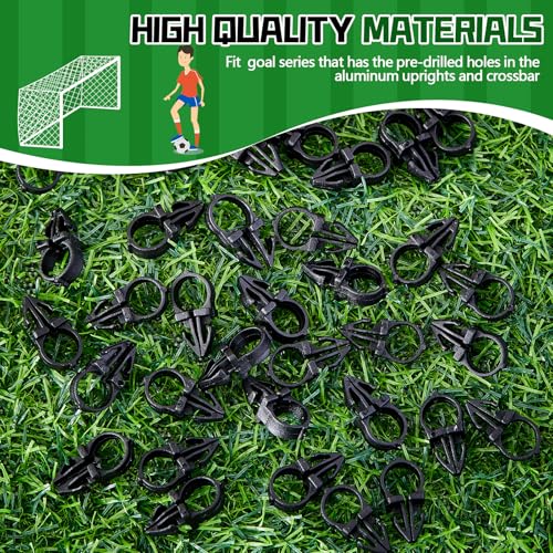 Chunful 100 Pcs Soccer Goal Net Fasteners Soccer Net Clips Replacement Lock Clips Accessories for Goal Series with Pre Drilled Holes in Aluminium Tubing and Posts