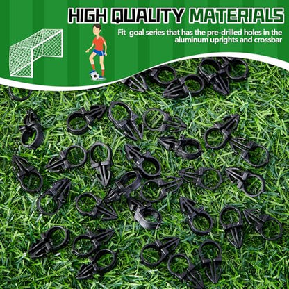 Chunful 100 Pcs Soccer Goal Net Fasteners Soccer Net Clips Replacement Lock Clips Accessories for Goal Series with Pre Drilled Holes in Aluminium Tubing and Posts