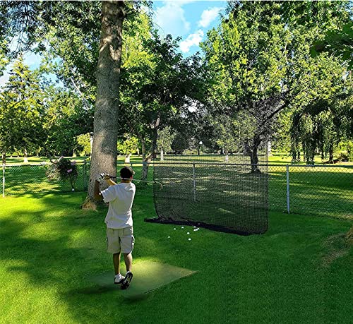 Aoneky Heavy Duty Knotless Golf Hitting Net, Practice Net with Reinforced Rope Edge, 1" Square Mesh 3mm Polyester Netting for Baseball Soccer Hockey Backyard Driving Cage Indoor Outdoor Use - size: 10x10 ft