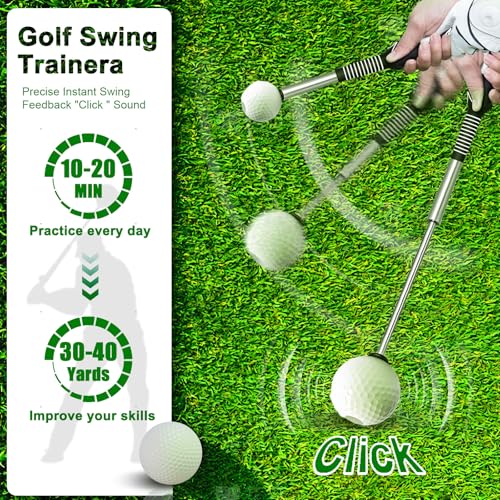 Retractable Golf Swing Trainer - Pro Handed Click Stick Golf Grip Trainer | Golf Grip Swing Training Aid Ideal for Beginners